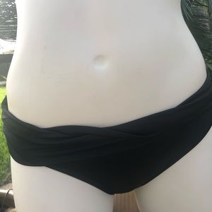 Women’s Solid Black Fully Lined Bikini Bottoms